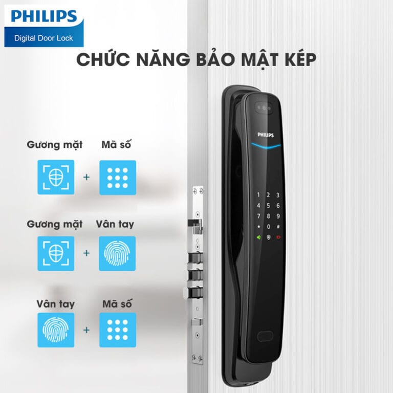 5. Chức năng bảo mật kép, bảo mật tối ưu trên khóa Philips-DDL702 