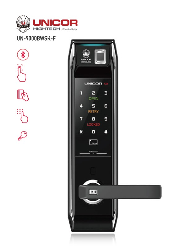 Khóa cửa vân tay Unicor UN-9000BWSK-F