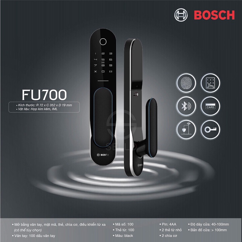 Khoá điện tử Bosch FU700 3 3. Tổng quan thiết kế của Bosch FU700.