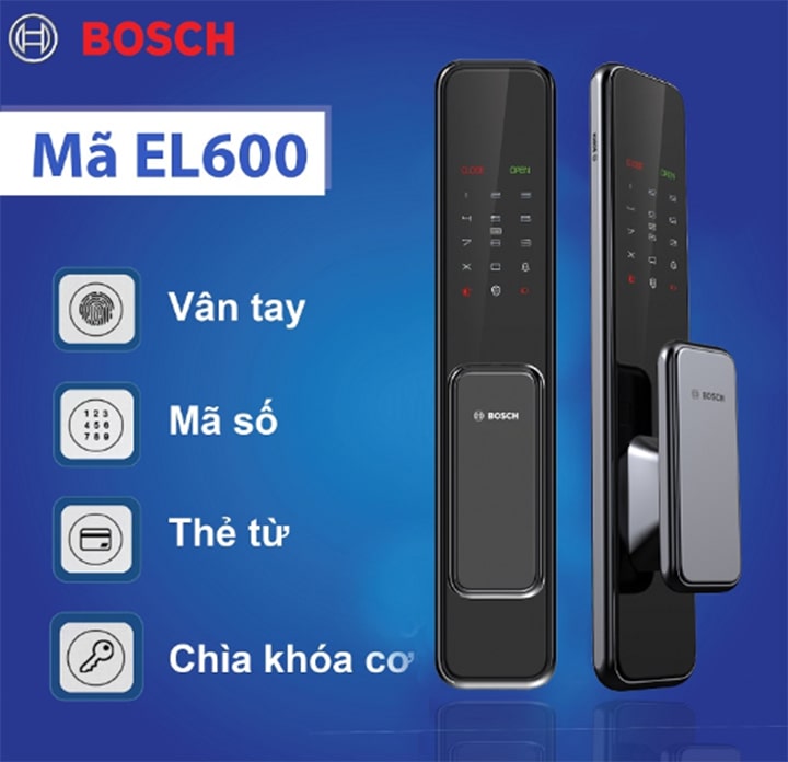 3. Khóa thông minh Bosch EL 600KB da dạng phương thức mở cửa thông minh