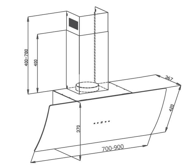 Máy hút mùi kính vát Canzy CZ 089D 9 Máy hút mùi kính vát CZ-089D | HOME BEST Thiết bị nhà bếp cao cấp