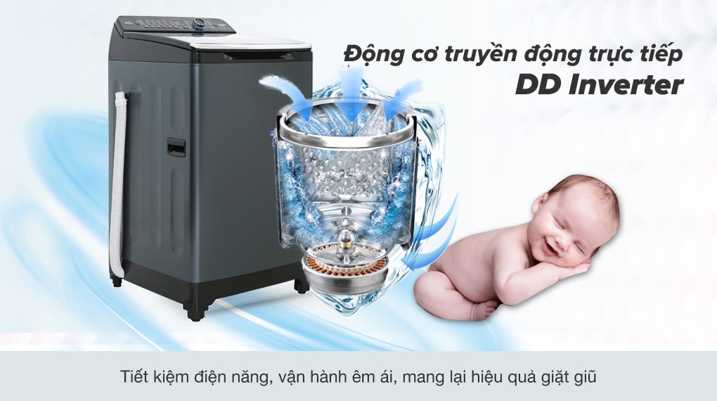 Máy giặt Aqua Inverter 10.5 kg AQW-DR105JT BK - Công nghệ DD Inverter Máy giặt Aqua Inverter 10.5 kg AQW-DR105JT BK - Công nghệ DD Inverter
