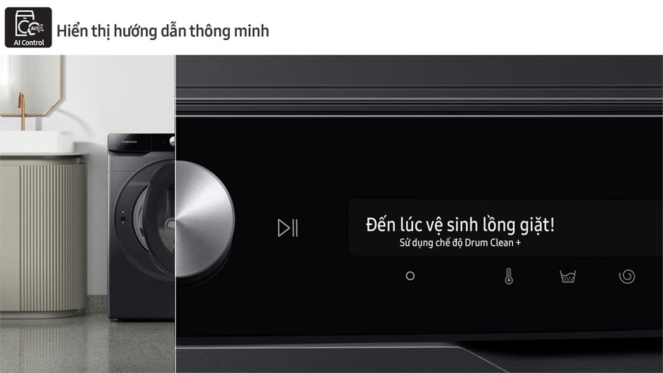 5. Bảng điều khiển AI Control giúp phân tích và đề xuất chế độ giặt thông minh