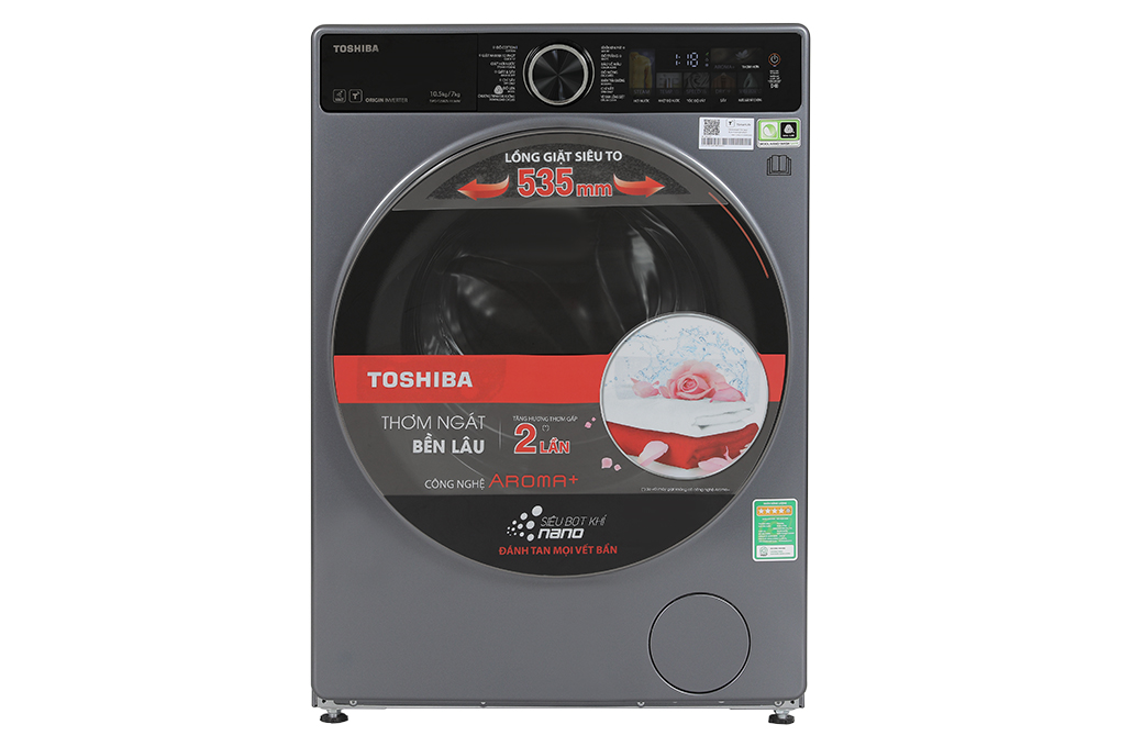 Máy giặt sấy Toshiba Inverter giặt 10.5kg - sấy 7kg TWD-T25BZU115MWV(MG)