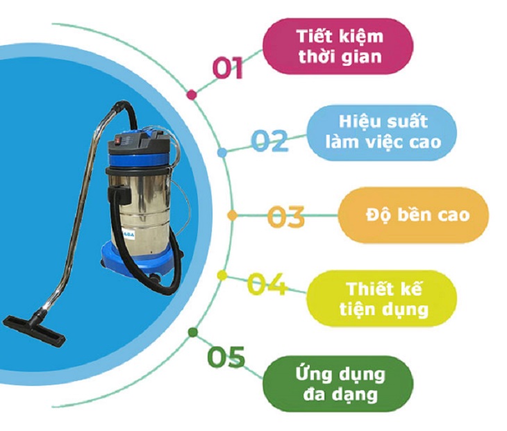 Máy hút bụi công nghiệp Palada PD 30A 7 2. Tính cơ động cao