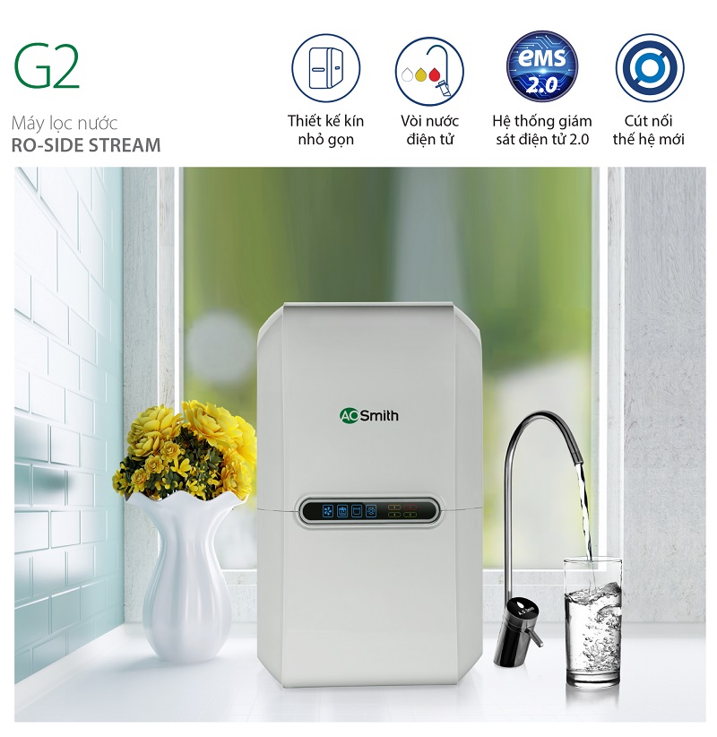 2. Máy lọc nước AO Smith G2 thiết kế sang trọng hiện đại