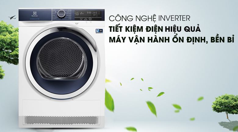 Máy sấy EDH903BEWA hoạt đồng bền bỉ và tiết kiệm năng lượng nhờ công nghệ Inverter