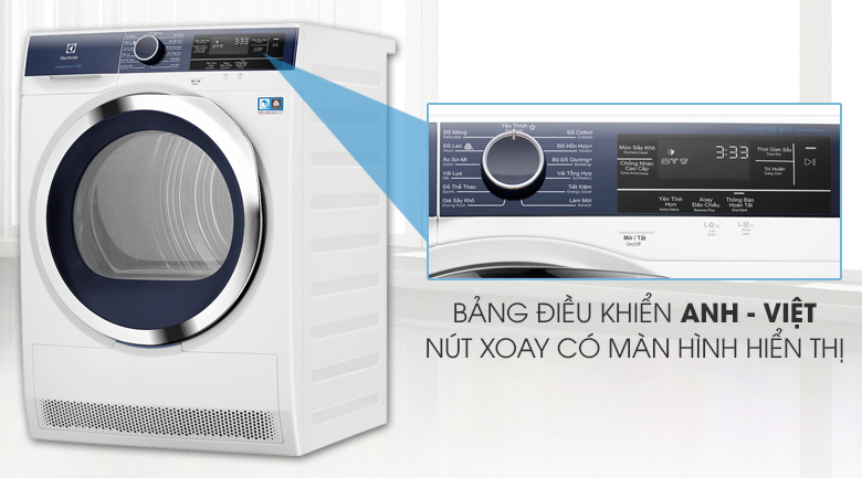 Máy sấy quần áo Electrolux Inverter EDH903BEWA dễ dàng sử dụng