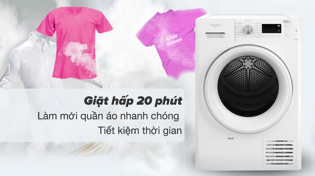 Máy sấy quần áo 8kg Whirlpool 8 kg FFTCM118XB EE Công nghệ sấy nổi bật