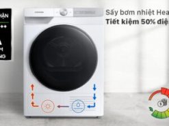 Chế độ sấy bơm nhiệt Heat Pump tiết kiệm 50% điện năng