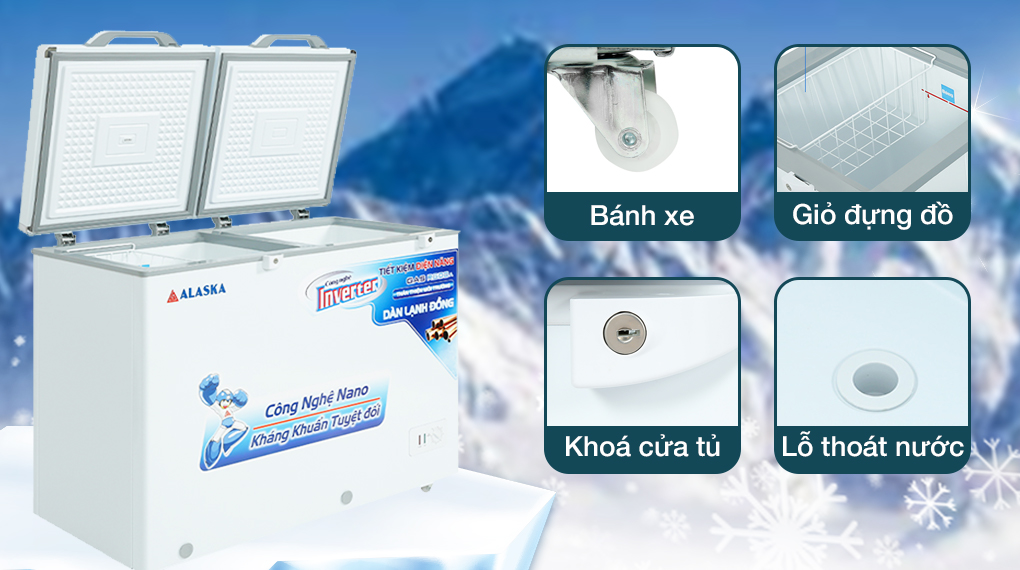 Tủ đông Alaska Inverter 221 lít BCD 3568CI - Tiện ích Tủ đông Alaska Inverter 221 lít BCD 3568CI - Tiện ích