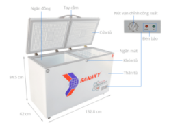 Phác hoạ tổng quát tủ đông Sanaky Inverter 280 lít VH-4099W3