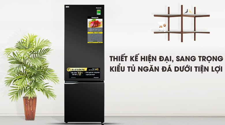 Tủ lạnh Panasonic NR-BC360QKVN với kiểu dáng hiện đại, sang trọng