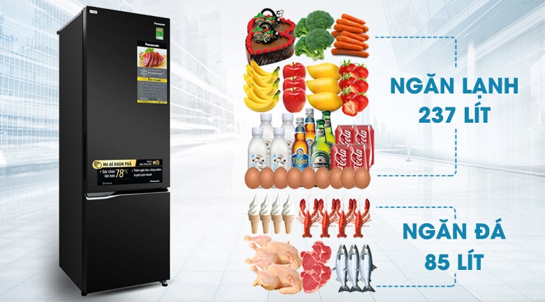 Tủ lạnh Panasonic NR-BC360QKVN phù hợp gia đình có từ 3 - 4 người