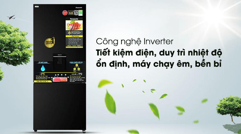 Tủ lạnh Panasonic BX421GPKV tiết kiệm điện năng với công nghệ Inverter và cảm biến Econavi