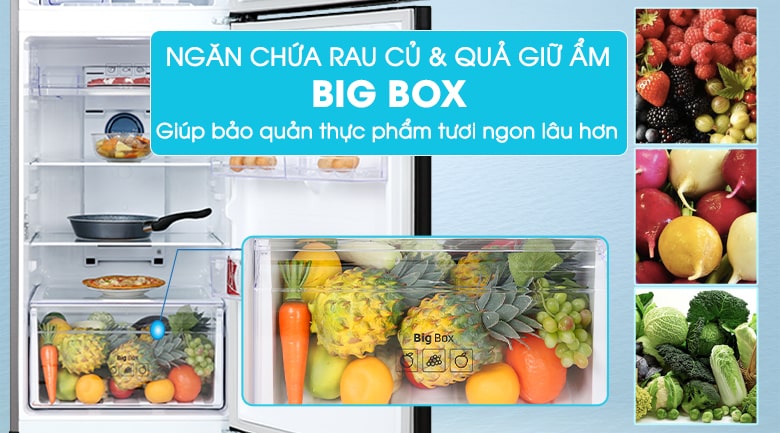 Tủ lạnh Samsung RT29K5532BY/SV có dung tích chưa rau củ nhiều hơn bằng ngăn rau quả giữ ẩm Big box