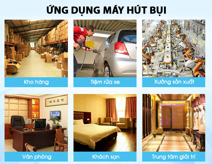 Máy hút bụi công nghiệp Kewin KN803MH 3 Ứng dụng