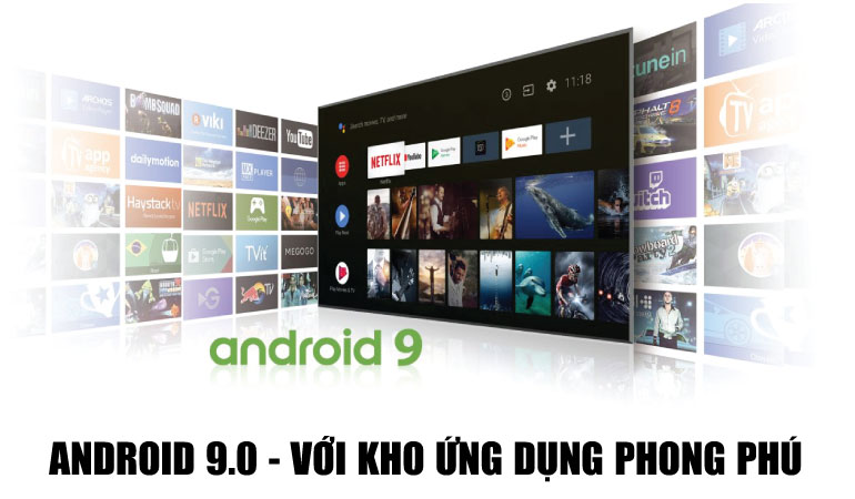 Android Tivi FFalcon 4K 50 inch 50UF2 11 4. Kho ứng dụng phong phú với hệ điều hành Android 9.0