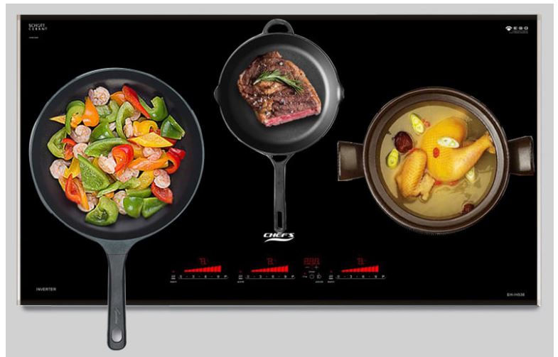 Bếp từ Chefs EH-IH536 5 2. Bếp từ Chefs EH-IH536 sử dụng mặt kính Schott Ceran nhập khẩu nguyên chiếc từ Đức