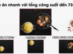 1. Bếp từ 3 vùng nấu Electrolux LIT60336 hoạt động với công suất tổng là 7350W