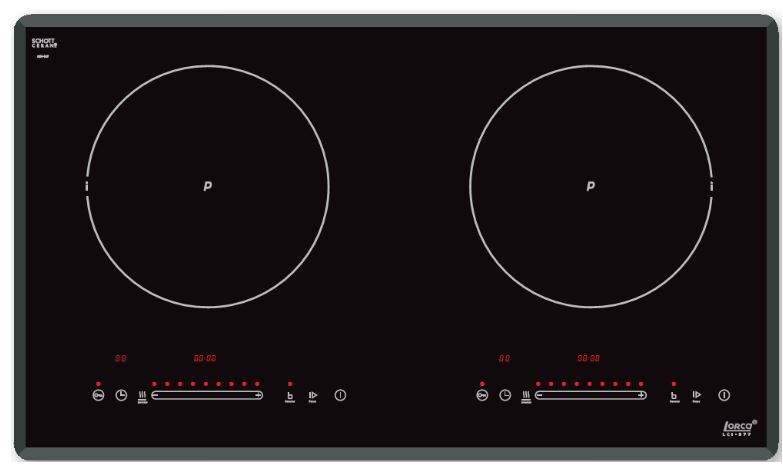1. Bếp từ Lorca LCI-877 VN gồm 2 vùng nấu với tổng công suất 4800W