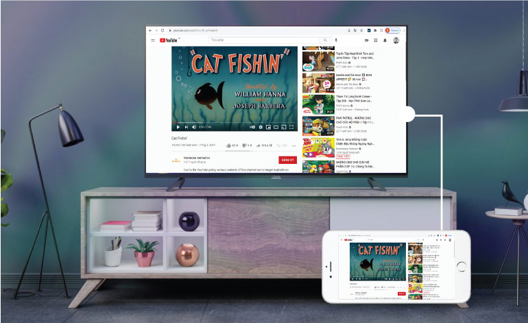 Android Tivi FFalcon 4K 50 inch 50UF2 8 7. Tivi FFalcon 50 inch 50UF2 sở hữu ứng dụng T-CAST