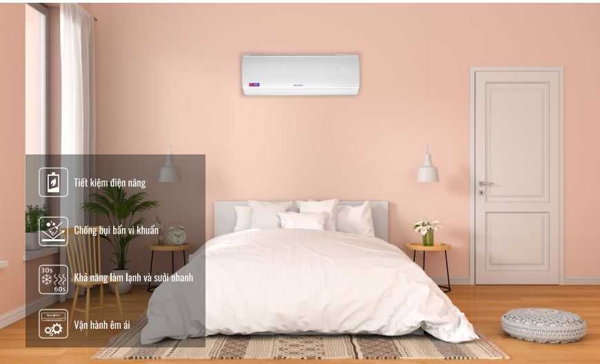 9. Điều hòa giá rẻ Dairry i-DR12LKC cho khả năng làm lạnh nhanh, vận hành êm ái 