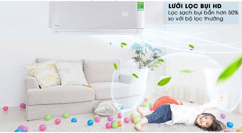 7. Bộ lọc bụi HD lọc sạch hơn 50% bụi trong không khí