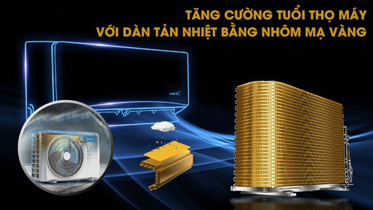 7. Tăng cường tuổi thọ của máy với dàn tản nhiệt bằng nhôm mạ vàng