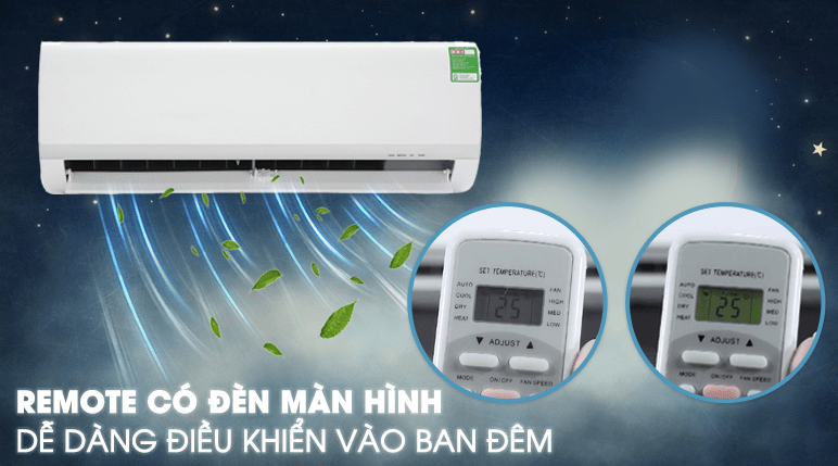 8. Điểu khiển Remote dễ dàng vào ban đêm nhờ đèn màn hình