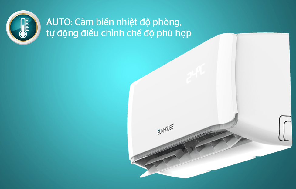 Điều hòa Sunhouse 1 chiều 24000BTU SHR-AW24C310 13 Cảm biến nhiệt độ phòng, tự động điều chỉnh nhiệt độ chế độ làm mát phù hợp