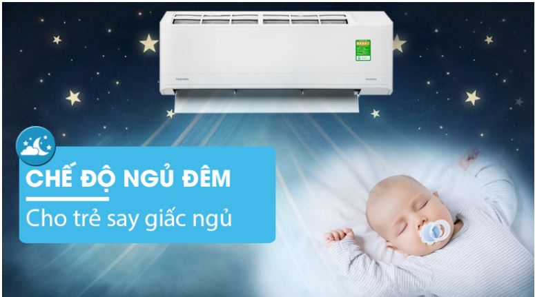 8. Điều hòa 1 chiều Toshiba RAS-H13C3KCVG-Vngủ ngon hơn với chế độ ngủ đêm