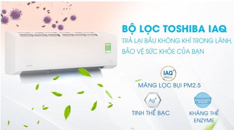 6. Điều hòa Toshiba RASH13C3KCVGV tạo bầu không khí trong lành với bộ lọc Toshiba IAQ