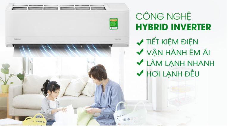 2. Điều hòa Toshiba RAS-H18C3KCVG-V sở hữ công nghệ Hybrid Inverter siêu tiết kiệm điện