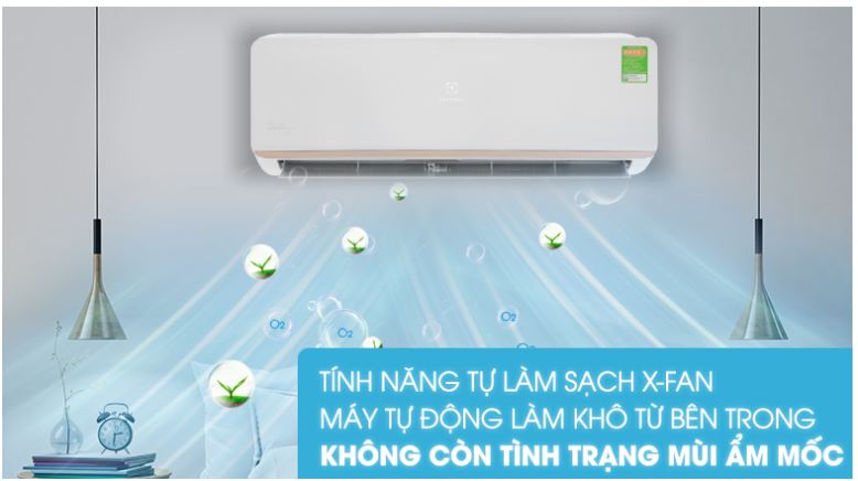 6. Máy lạnh Electrolux ESV09CRR-C6 sở hữu tính năng tự làm sạch dàn lạnh X-Fan
