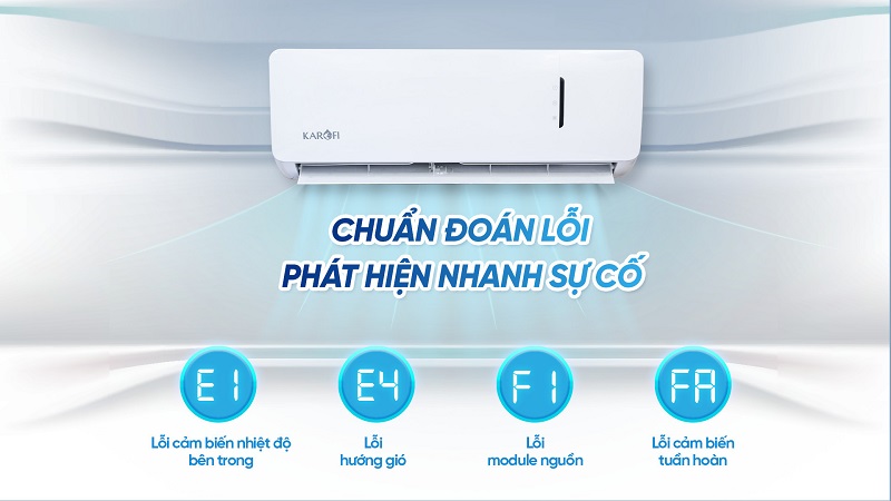 Điều hòa Karofi 9000BTU KDC-WF09 14 Tự chuẩn đoán và hiển thị lỗi trên Remote