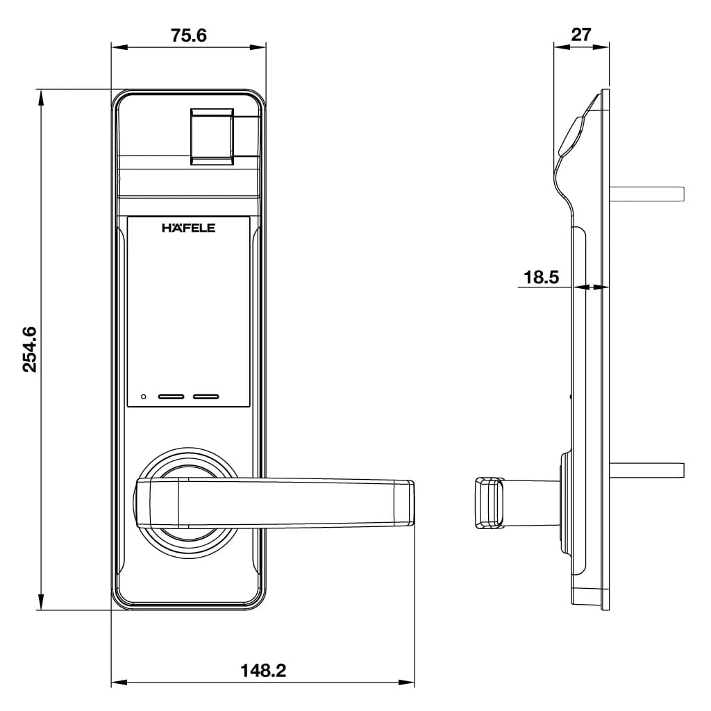7. Thông số kỹ thuật của khoá vân tay Hafele EL7700