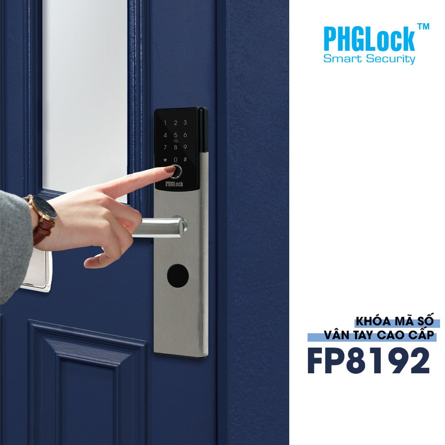 2. Khoá cửa điện tử PHGLock FP8192 với 4 phương thức mở khoá tiện lợi