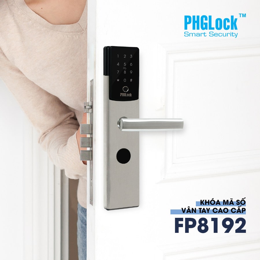 3. Khoá cửa vân tay PHGLock FP8192 lắp đặt trên nhiều kiến trúc, chất liệu cửa
