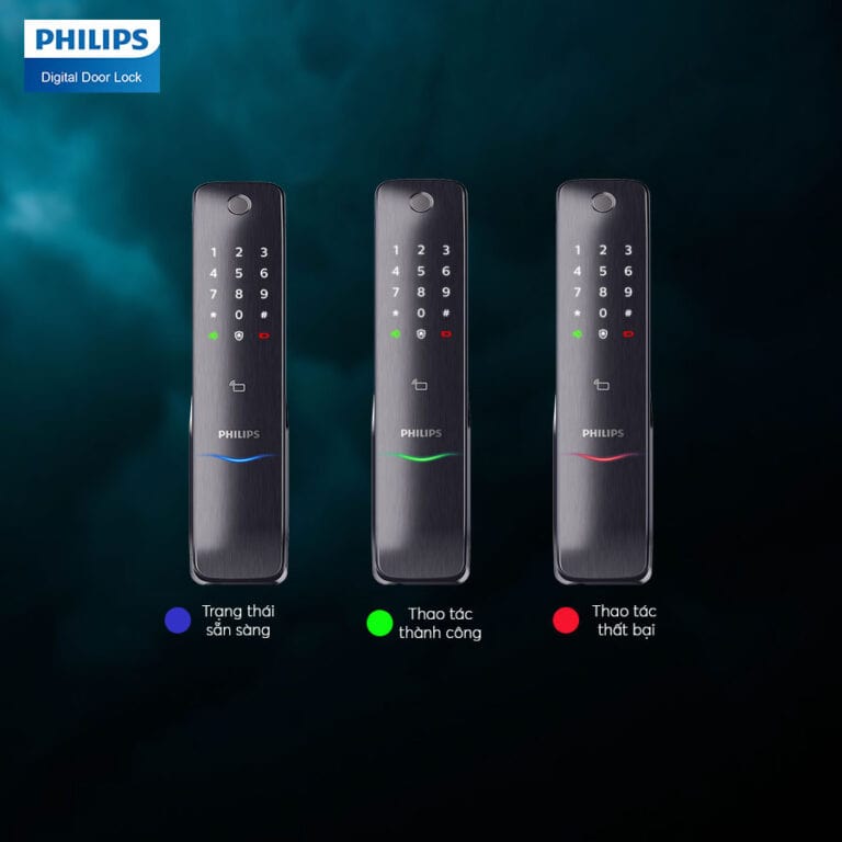 1. Khoá cửa điện tử Philips 6100 kiểu dáng hiện đại, sử dụng thuận tiện