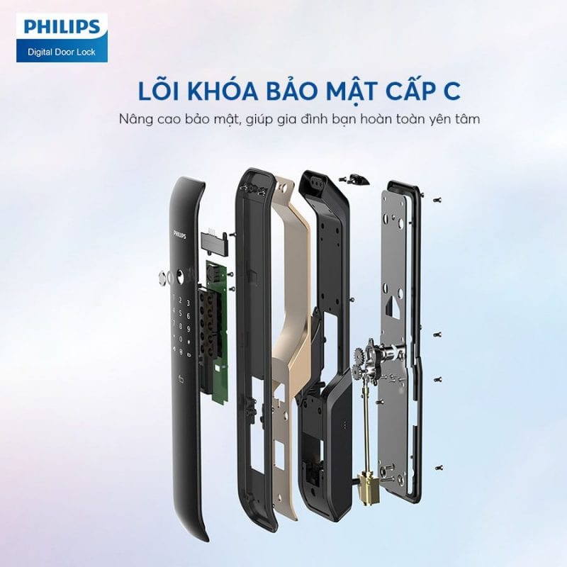 2. Tính bảo mật tối ưu trên khoá thông minh Philips 6100