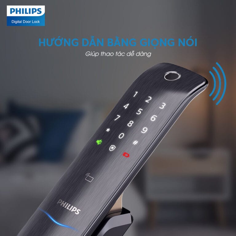 3. Khả năng hướng dẫn bằng giọng nói trên khoá cửa Philips6100