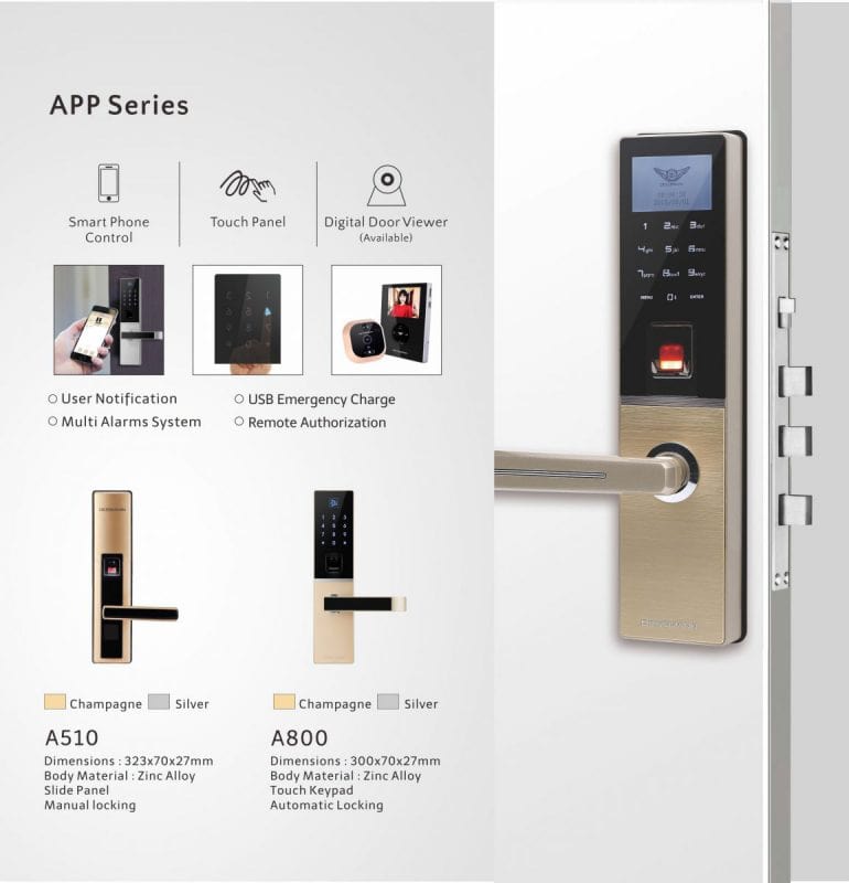 2. Khóa thông minh Dessman A800 dễ dàng quản lý tất cả dữ liệu qua điện thoại Smarphone