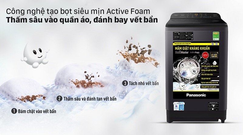 Công nghệ Active Foam tạo bọt siêu mịn, đánh bay mọi vết bẩn