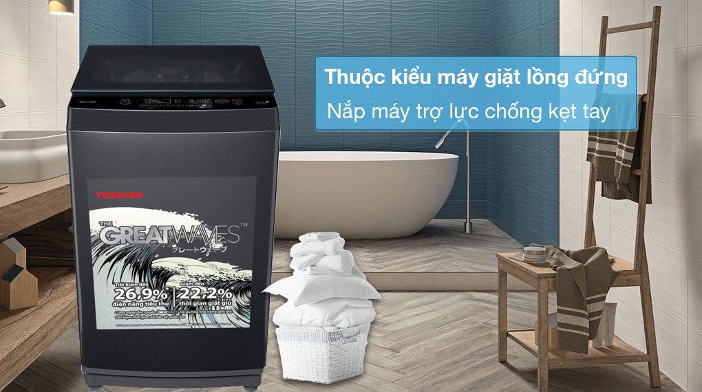 Tổng quan thiết kế máy giặt Toshiba 9 kg AW-M1000FV(MK)