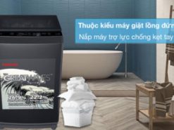Thuộc kiểu máy giặt lồng ngang, nắp máy bằng kính cường lực chống kẹp tay - Máy giặt Toshiba 9 kg AW-M1000FV(MK)