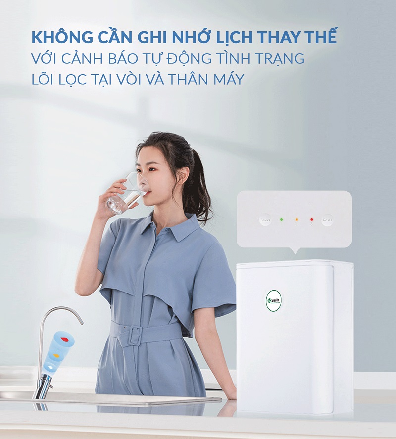 Máy Lọc Nước AO Smith S600 17 Hệ thống cảnh báo thay thế lõi lọc tự động
