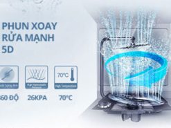 6. Phun xoay rửa mạnh đa tầng với áp lực nước cao