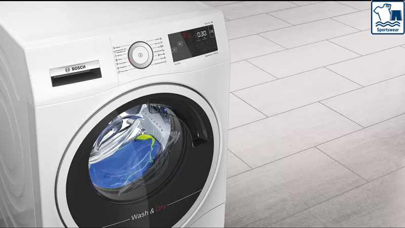 Máy sấy quần áo bơm nhiệt Bosch WTX87M40 10 Chương trình Sportware trên Máy sấy quần áo Bosch WTX87M40