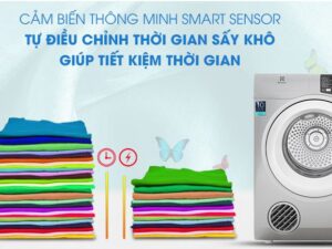 4. Tiết kiệm thời gian sấy với cảm biến thông minh.